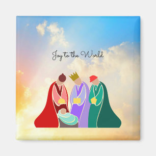 Joy to the World, The Three Wise Manar illustratio Magnet