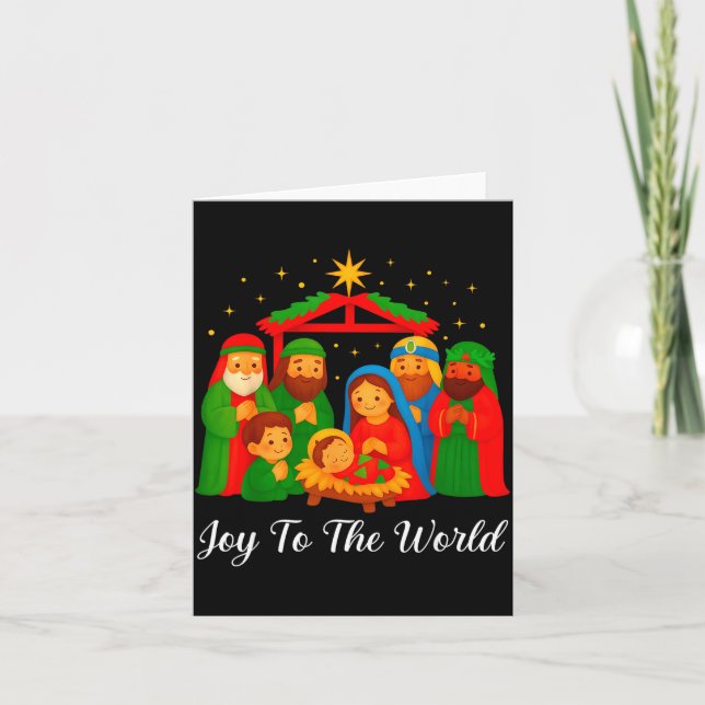 Joy To The World Ugly Christmas Sweater Xmas Squad Kort (Framsida)