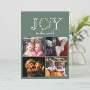 Joy to World 4 Photos Personlig Julkort