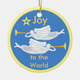 Joy to World änglar and Jesus Julgransprydnad Keramik