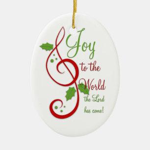 Joy to World Christian jul Sång Music Julgransprydnad Keramik