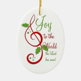 Joy to World Christian jul Sång Music Julgransprydnad Keramik