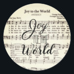 Joy to World Classic Round Sticker Runt Klistermärke<br><div class="desc">"Joy to the world,  Herren är kom! Låt jorden ta emot hennes Kung!" De vackra julklistermärkena i sång kommer att göra fantastiska tillägg till ditt presentemballage,  brev och kort i år.</div>