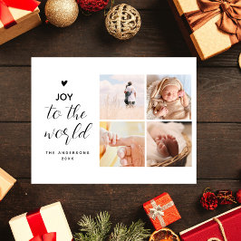 Joy to World Collage jul Fyra foton Vykort