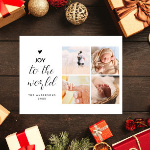 Joy to World Collage jul Fyra foton Vykort