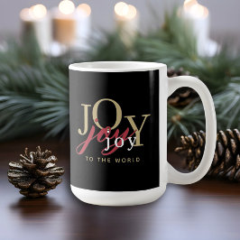 Joy to World Festive Typography Helgdag Coffee Kaffemugg