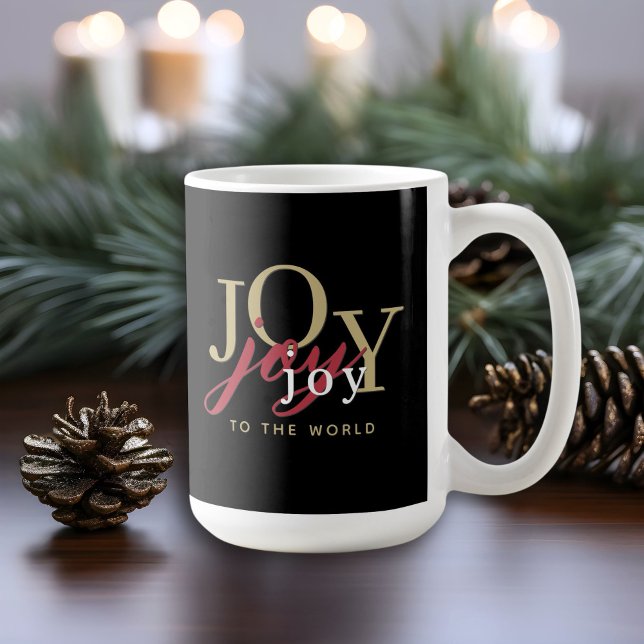 Joy to World Festive Typography Helgdag Coffee Kaffemugg (Skapare uppladdad)