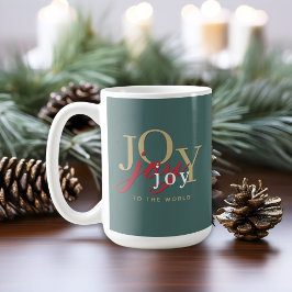 Joy to World Festive Typography Helgdag Kaffemugg