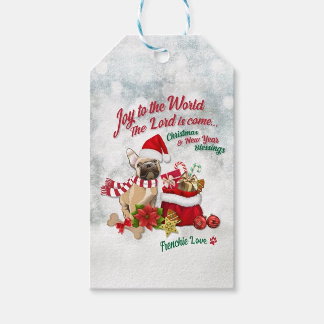 Joy to World - Frenchie Kärlek Presentetikett (Framsidan)