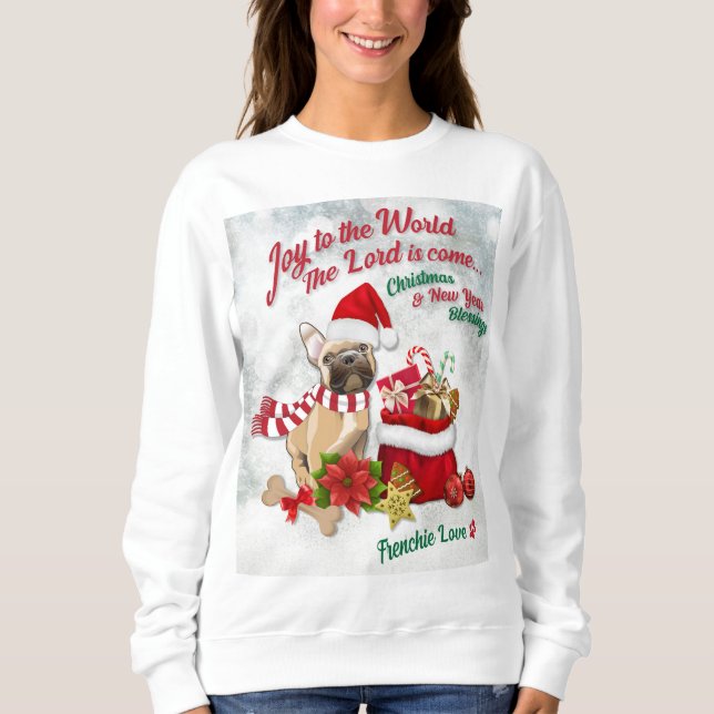 Joy to World - Frenchie Kärlek T Shirt (Framsida)