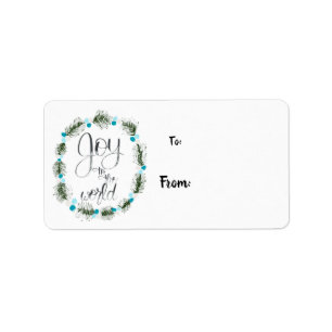 Joy to World Gift Labels Adressetikett