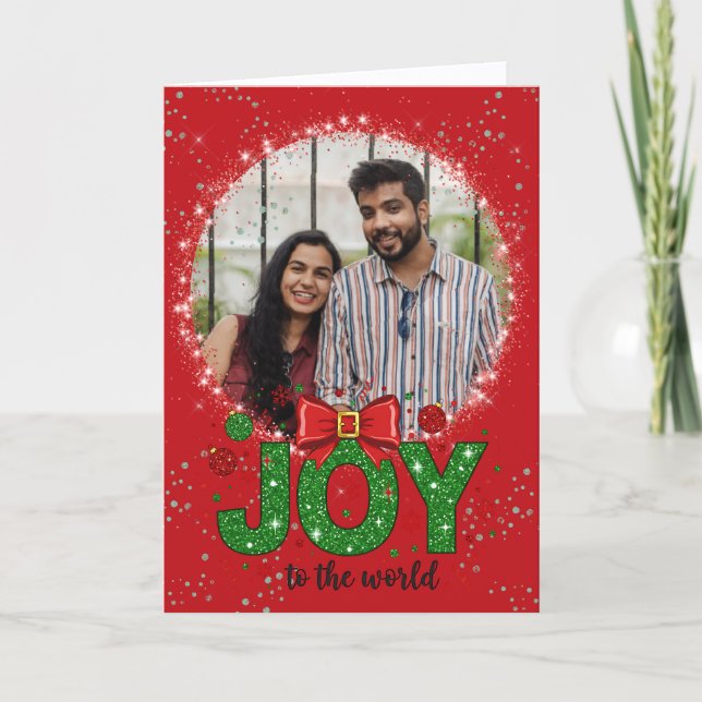Joy to World God Jul Photo Helgkort (Framsida)