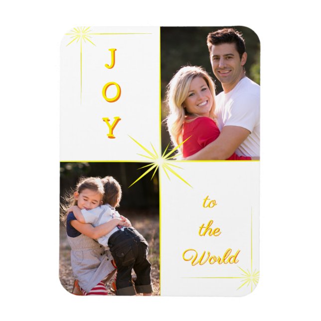 Joy to World God Jul Photo Magnet (Vertikal)
