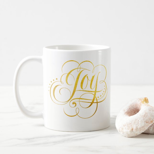Joy to World - Guld-julsbrev Kaffemugg (Med munk)
