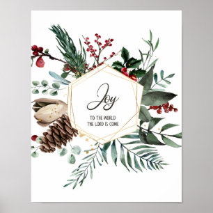 Joy to World, Helgdag Art, julkrans Poster