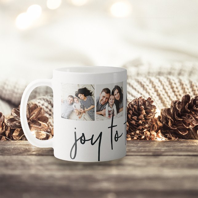 Joy to World | Helgdag Fotokollage Kaffemugg (Skapare uppladdad)