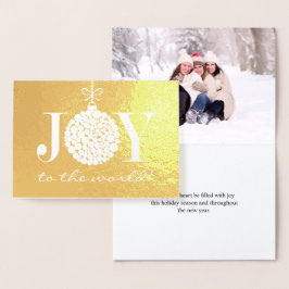 Joy to World Helgdag Photo Folierat Kort