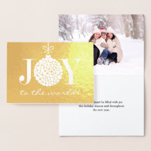 Joy to World Helgdag Photo Folierat Kort