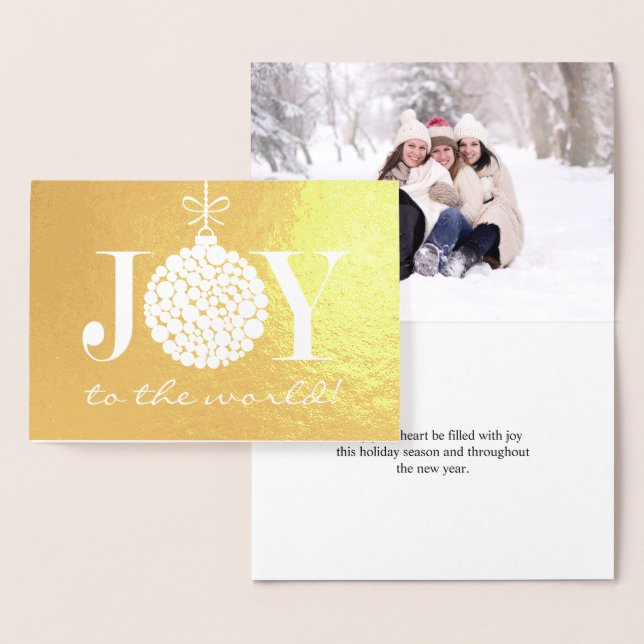 Joy to World Helgdag Photo Folierat Kort (Display)