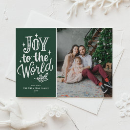 Joy to World jul Sång Grönt Photo Helg Vykort