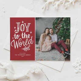 Joy to World jul Sång Red Photo Helg Vykort