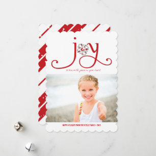 Joy to World Jul Tecknad Children Photo Julkort