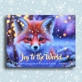 Joy to World KJV Bible Fox Christian Jul Helg Vykort