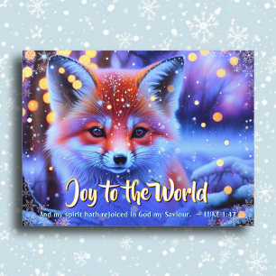 Joy to World KJV Bible Fox Christian Jul Helg Vykort