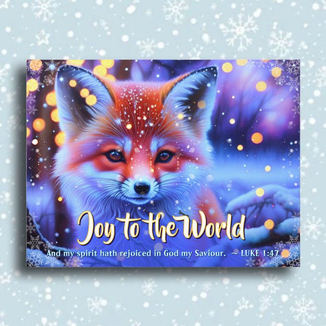 Joy to World KJV Bible Fox Christian Jul Helg Vykort (Skapare uppladdad)
