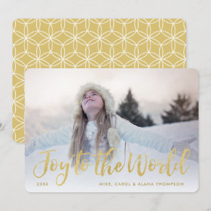 Joy to World Modern Guld 1-foto Julkort