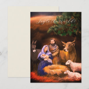 Joy to world, nativitetscen, julkort