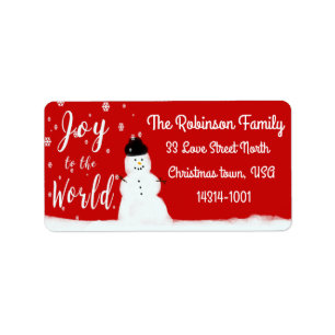 Joy to World Personalize label Adressetikett