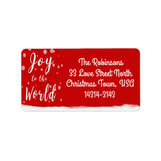 Joy to World Personalize label Adressetikett