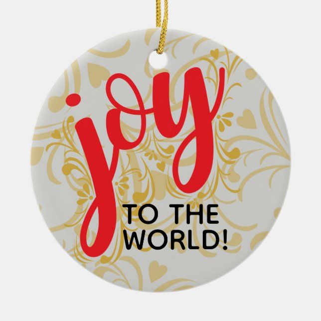 Joy to World Personlig Ceramic Ornament (Framsidan)