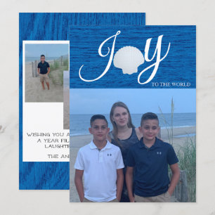 Joy to World Photo Collage jul Card Inbjudningar