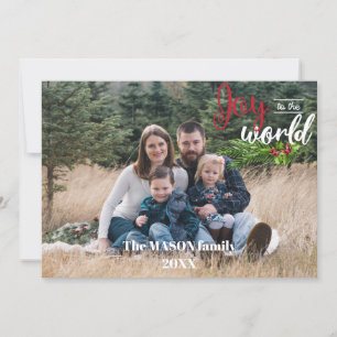 Joy to World Photo Helgdag Card Julkort