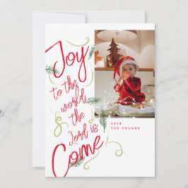 Joy to World Photo jul Card Tack Kort