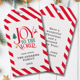 "Joy to world" Rand-Hjort-stjärna Presentetikett