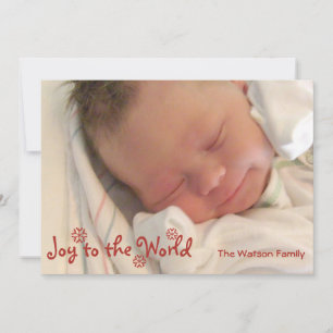 Joy to world red snowflake christmas-foto julkort