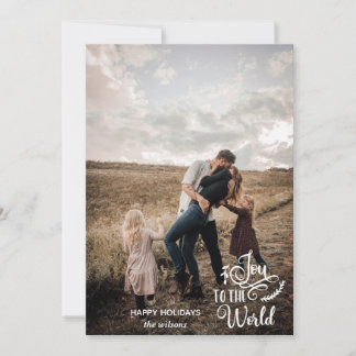 Joy to World Script Anpassningsbar Photo Julkort
