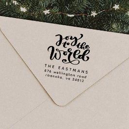 Joy to World Self Inking Rubber Frimärke Stämpel