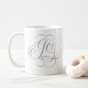 Joy to World - Silver jul Calligraphy Kaffemugg