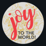 Joy to World Sticker Runt Klistermärke<br><div class="desc">Gå till World Sticker **************************************************** Följ dessa enkla steg för att anpassa din design: 1. Klicka på knappen "Anpassa" på högerna för produkten för att se hur informationen ser ut på det här objektet. Om du vill anpassa färgen typsnitt, teckensnittet färg och bakgrunden ytterligare klickar du på "Klicka för att...</div>