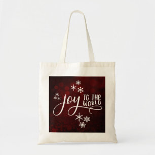 Joy to World Typography and Snöflingor Tygkasse
