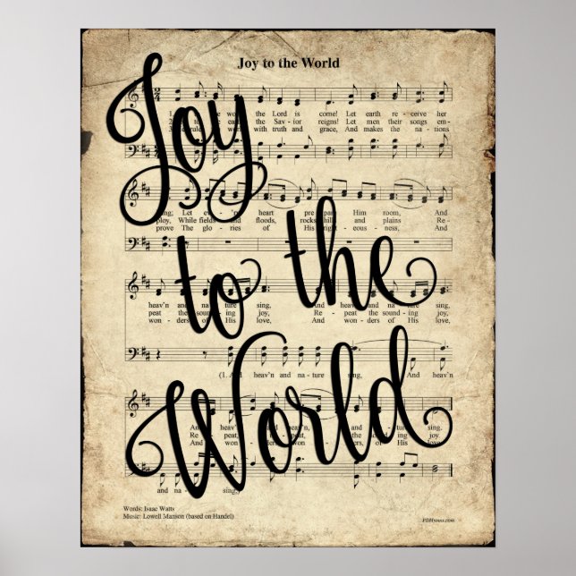 Joy to World Vintage Hymn Print Poster (Framsidan)