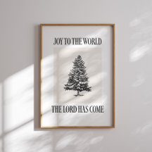 Joy to World Vintage Träd jul Print