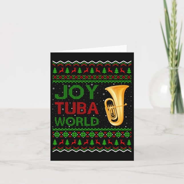 Joy Tuba Världsmusik Älskare Xmas-Gåva Fula Tuba J Kort (Framsida)