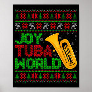 Joy Tuba Världsmusik Älskare Xmas Tuba Fula Julen Poster