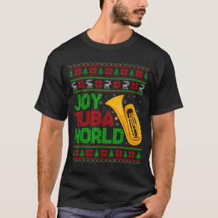 Joy Tuba Världsmusik Älskare Xmas Tuba Fula Julen T Shirt