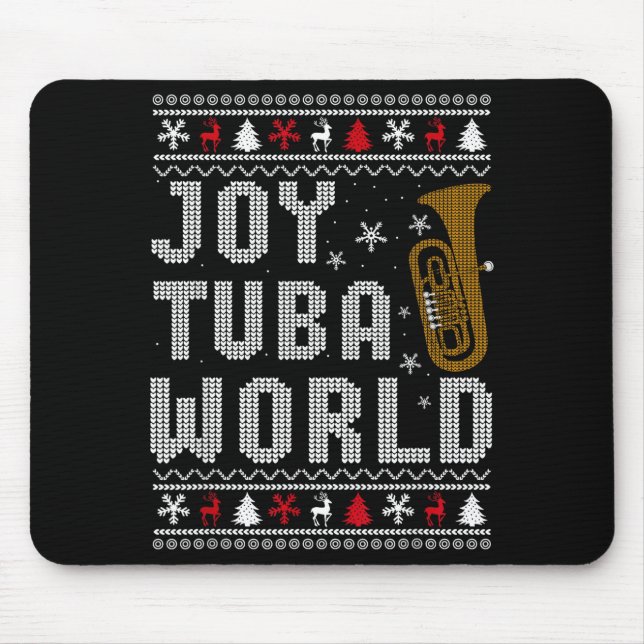 Joy Tuba World Funny Music Lover Ugly Christmas Sw Musmatta (Framsidan)